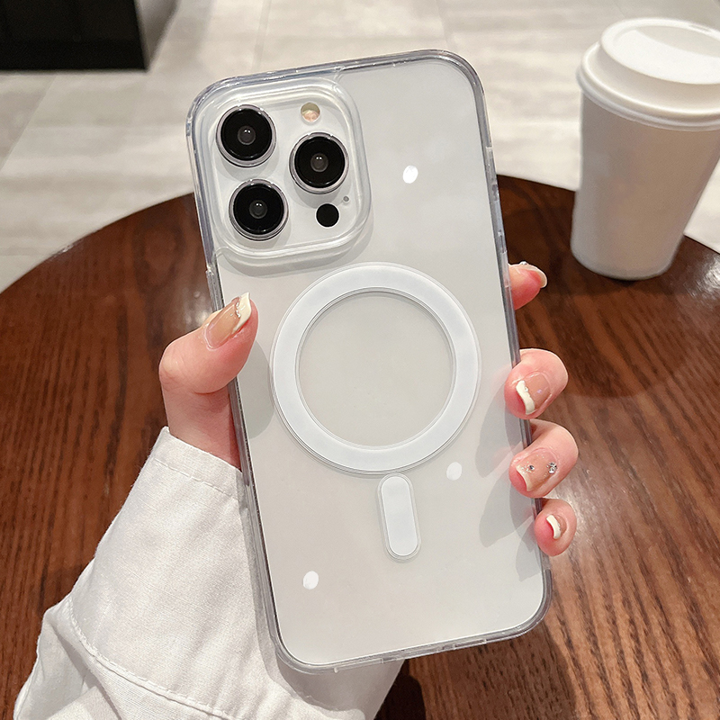 Clear Shockproof Bumper Case - Magnetyczne, przezroczyste etui z funkcją bezprzewodowego