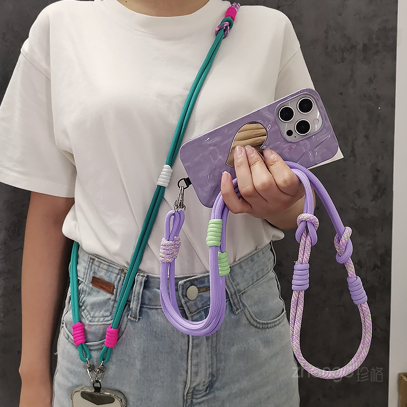 Crossbody Lanyard Neck Strap Case - Smycz do telefonu komórkowego Tkany pasek