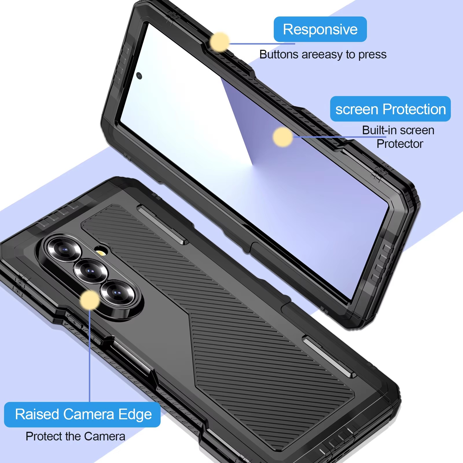 Heavy Duty 360 Full Body Protective Case - Dla Samsung Z Fold 7 6